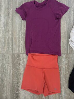 Lululemon top and Alo shorts